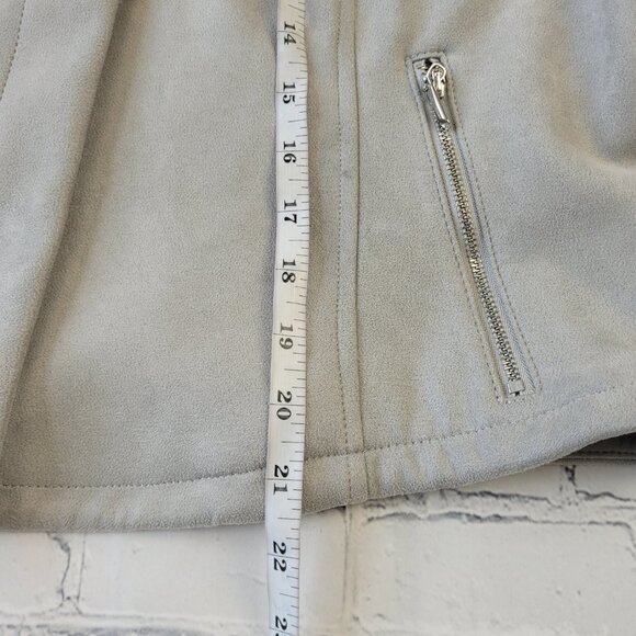 White House Black Market Ultra Suede Moto Jacket in Mercury gray size XL - Picture 4 of 15